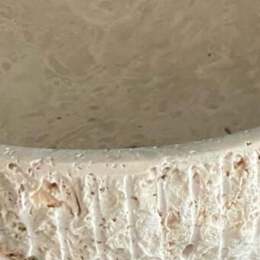 Travertine Pedestal Decorative Bowl (Handcrafted)