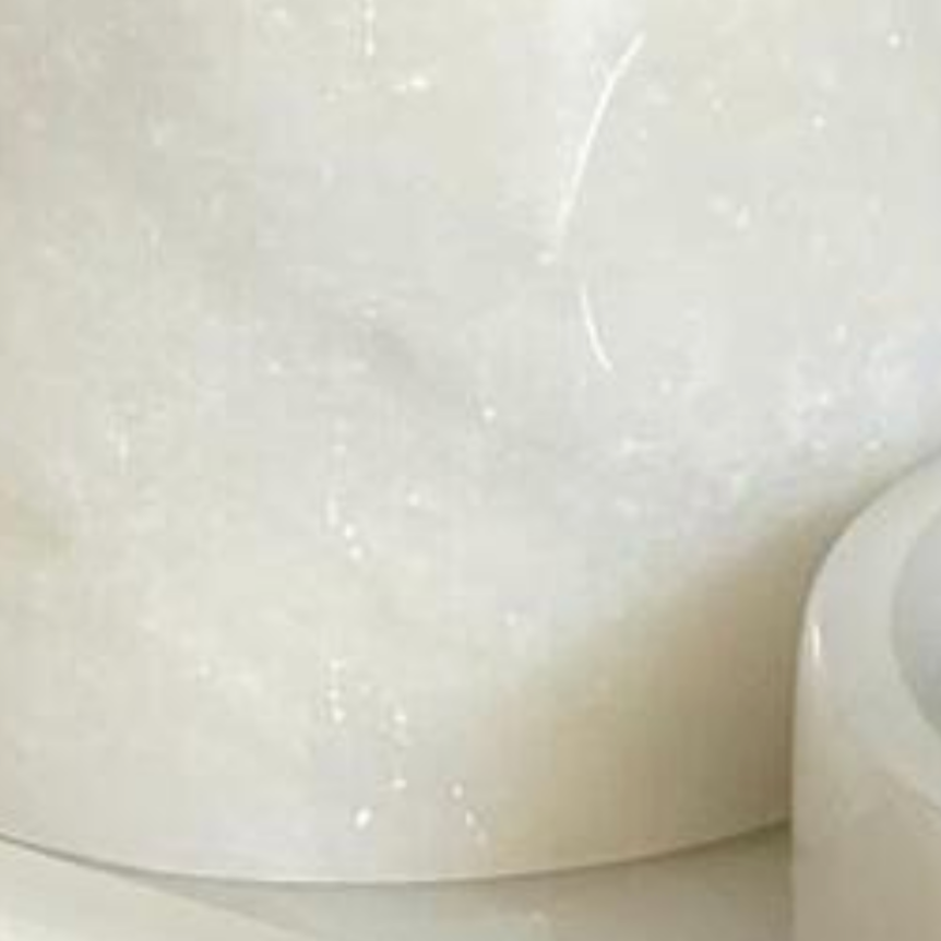 White Marble Bathroom Set with Oval Tray & Black Details (3 Pieces, Handcrafted)