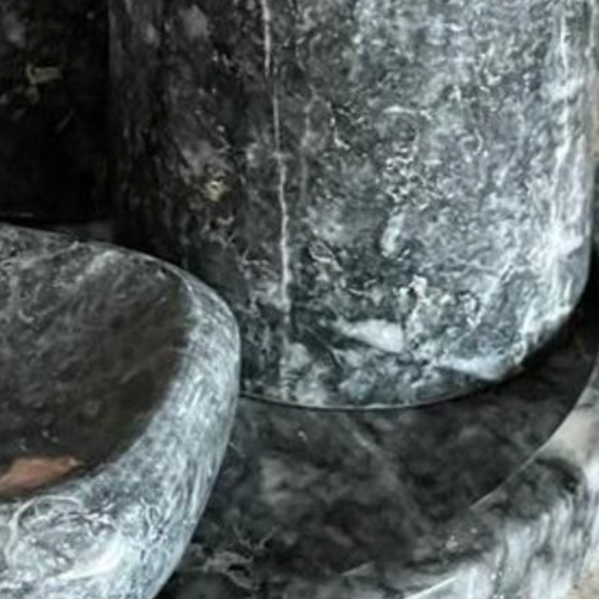 Black Marble Bathroom Set – Tray (5 Pieces, Handcrafted)