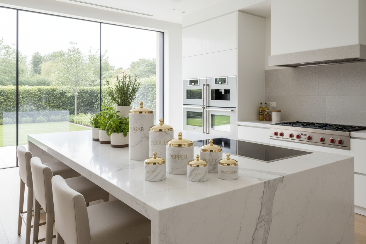 Marble Sugar & Spice Jars