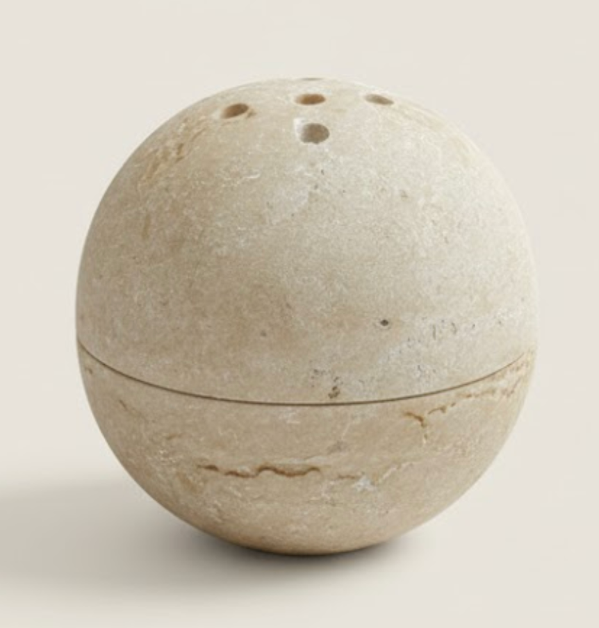 Travertine Round Incense Burner & Oil Burner – Handcrafted