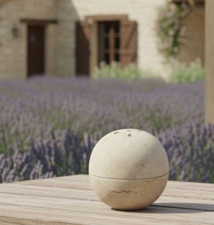 Travertine Round Incense Burner & Oil Burner – Handcrafted
