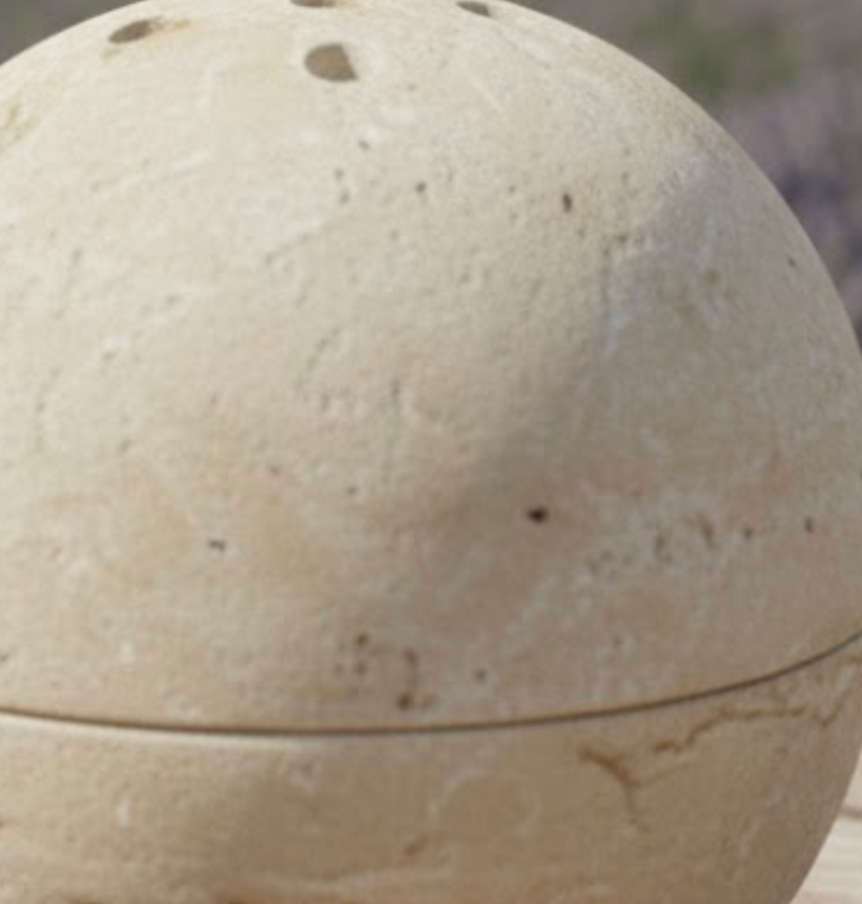 Travertine Round Incense Burner & Oil Burner – Handcrafted