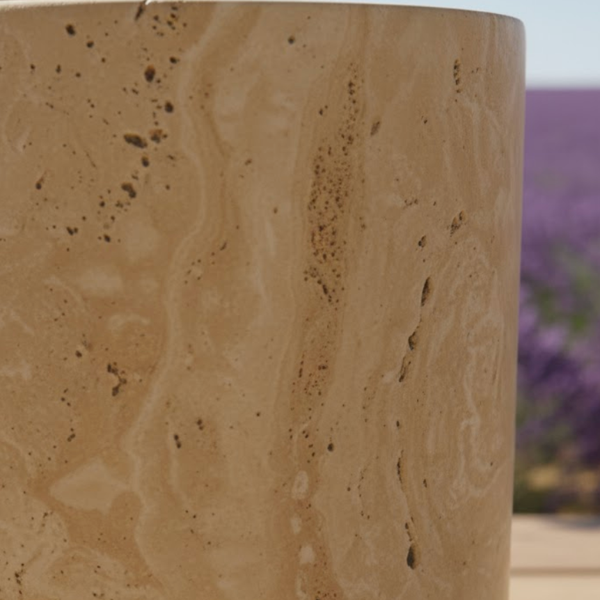 Travertine Natural Stone Vase – Handcrafted