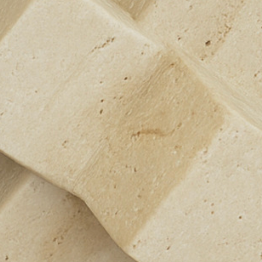 Travertine Natural Stone Decorative Object Set – 2 Pieces (Handcrafted)