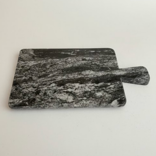 Black Marble Cutting Board with Handle – Meat, Vegetable & Bread Board