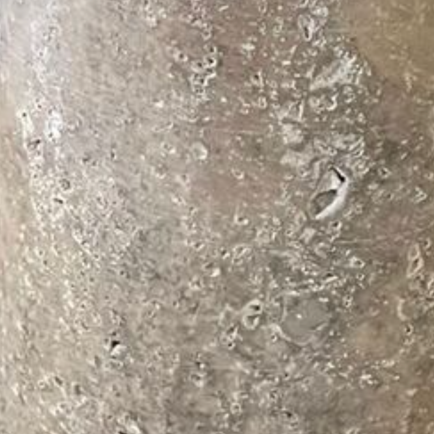 Silver Travertine Toilet Brush Holder – Silver Handle