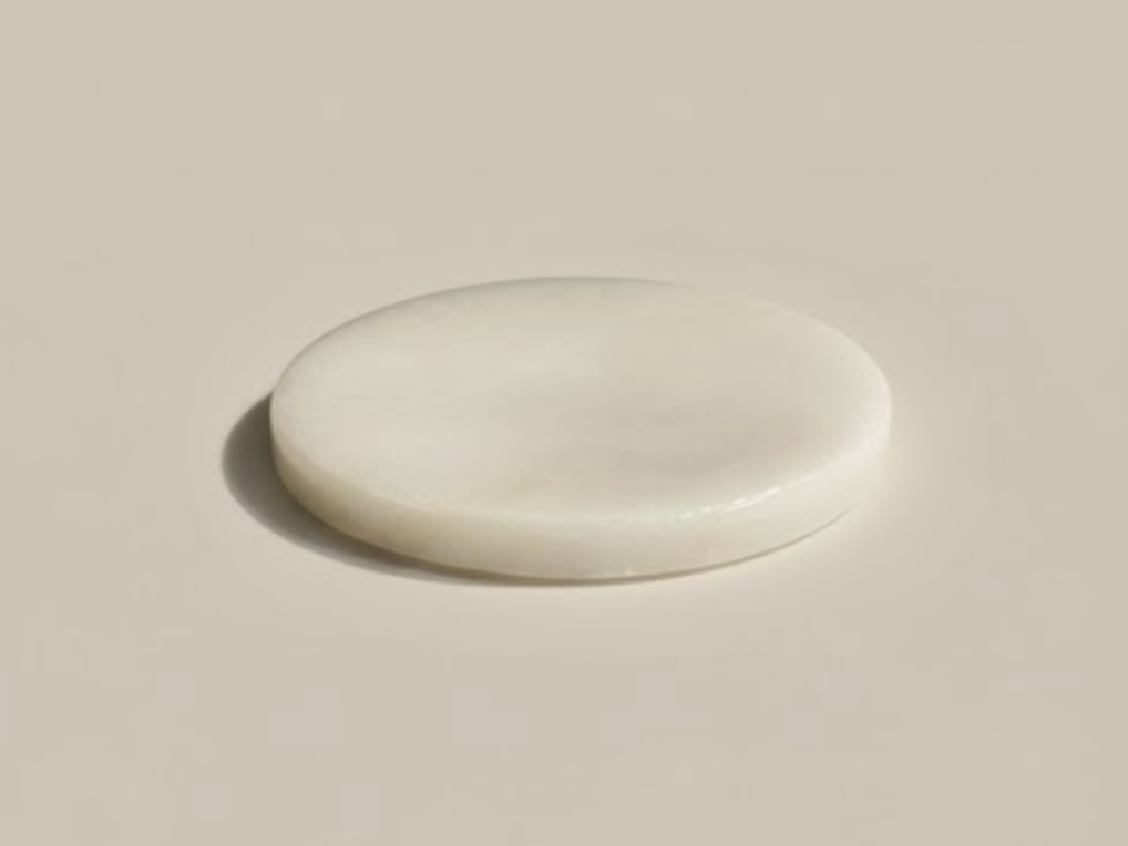 White Natural Marble Coaster – Handcrafted