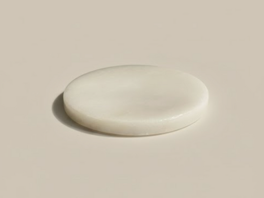White Natural Marble Coaster – Handcrafted
