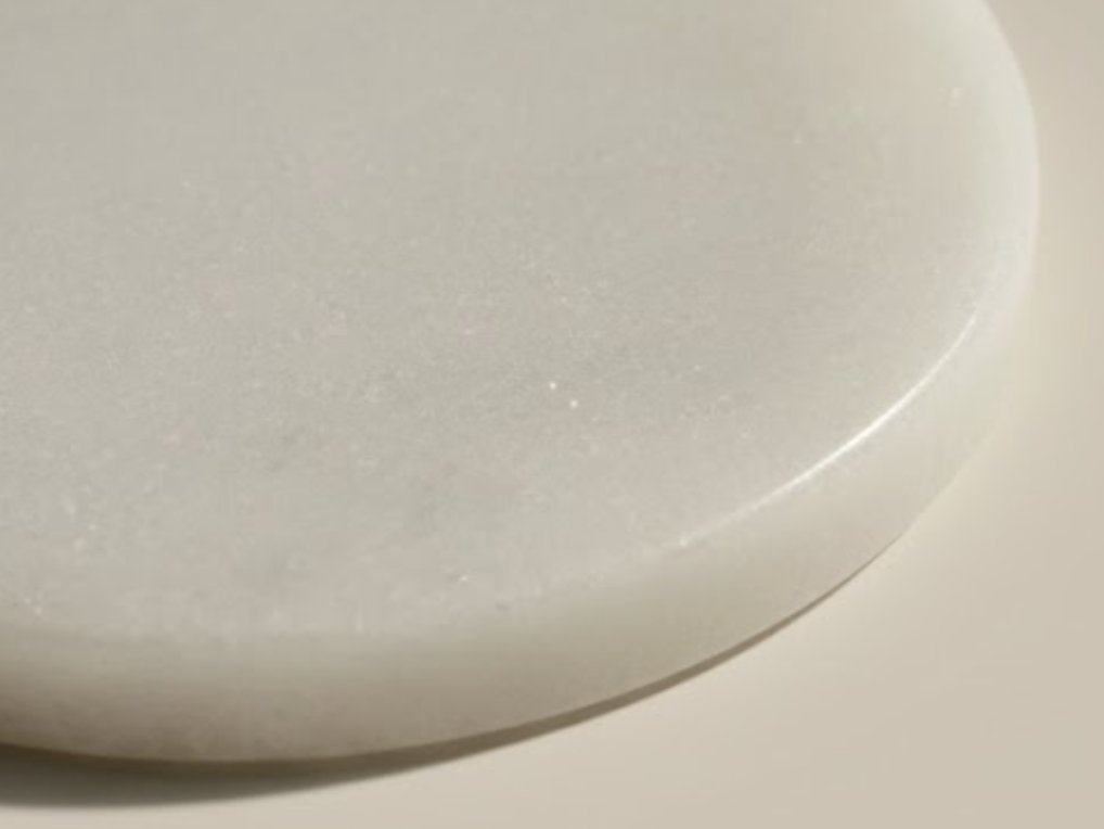 White Natural Marble Coaster – Handcrafted