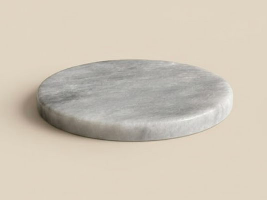 Grey Natural Marble Coaster – Handcrafted