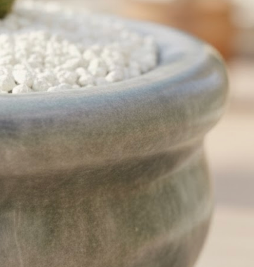 Smoke Grey Natural Marble Planter – Handcrafted