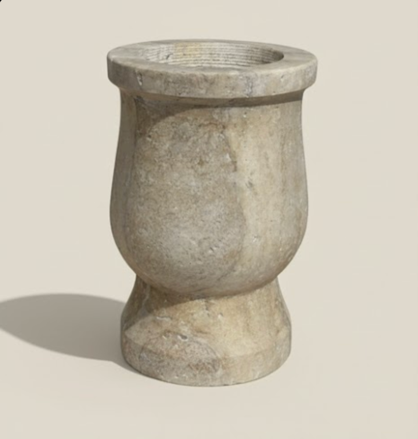 Travertine Natural Stone Planter – Handcrafted