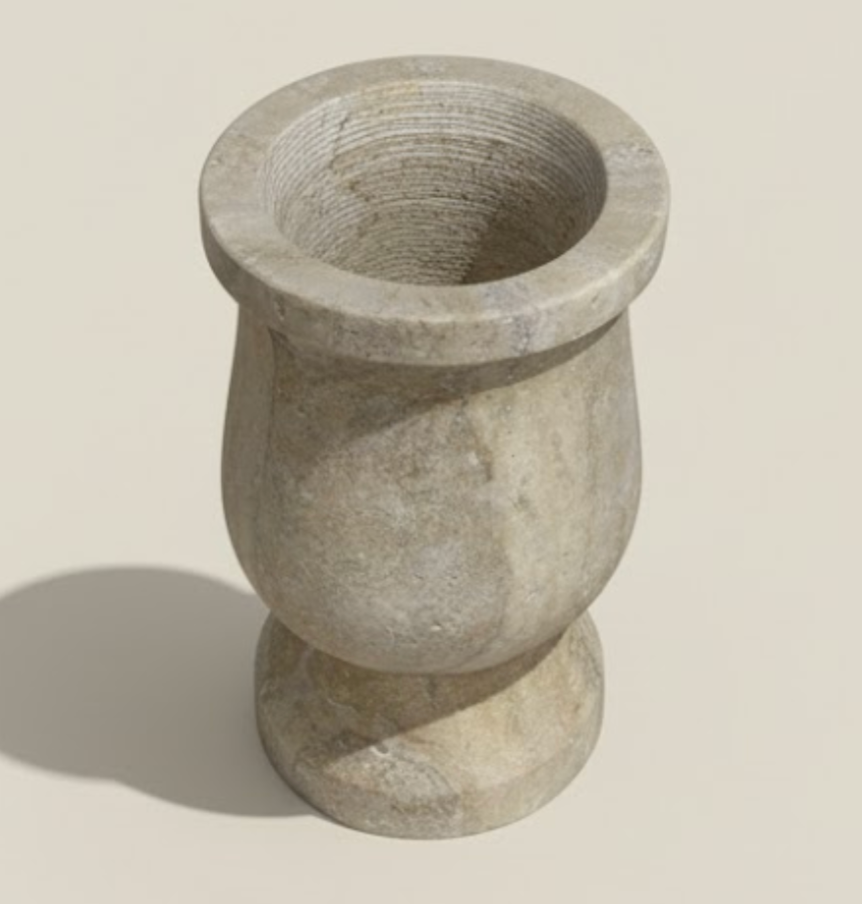 Travertine Natural Stone Planter – Handcrafted