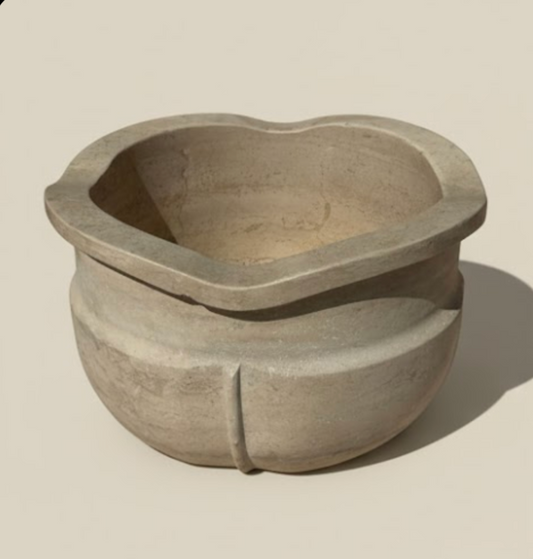 Travertine Natural Stone Planter – Handcrafted