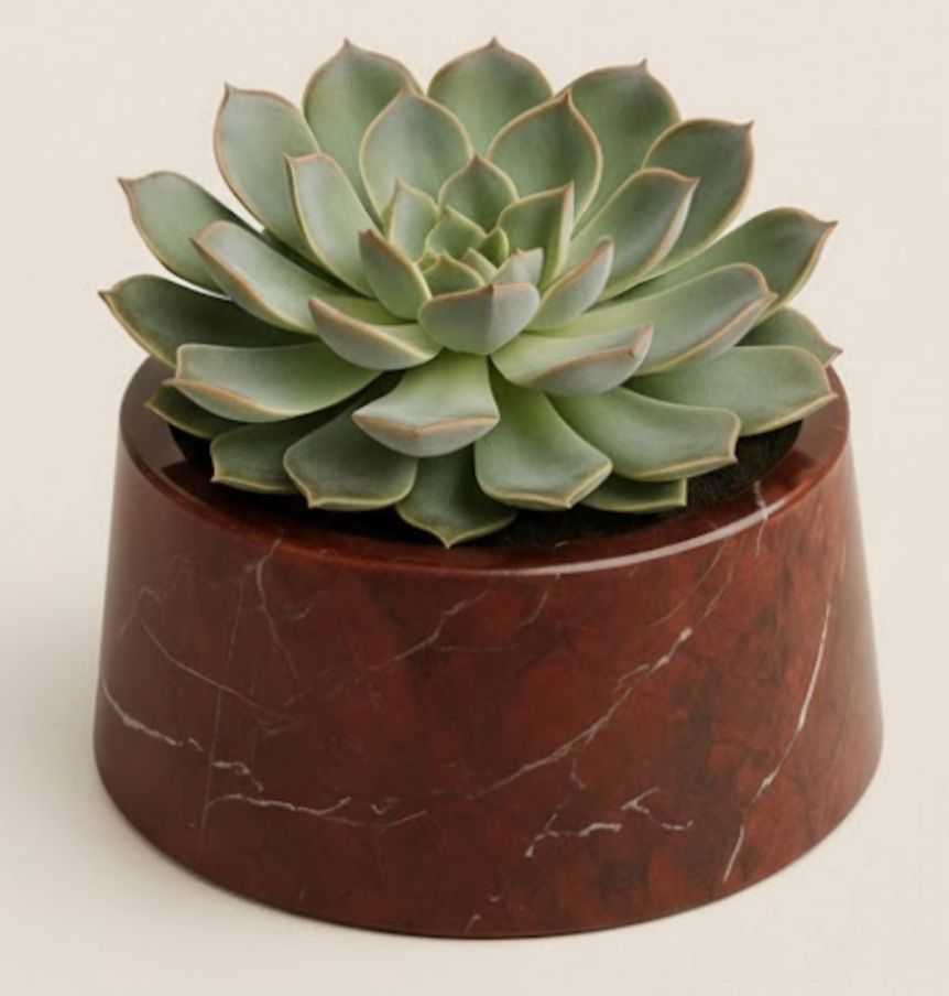 Cherry Marble Succulent Planter – Handcrafted