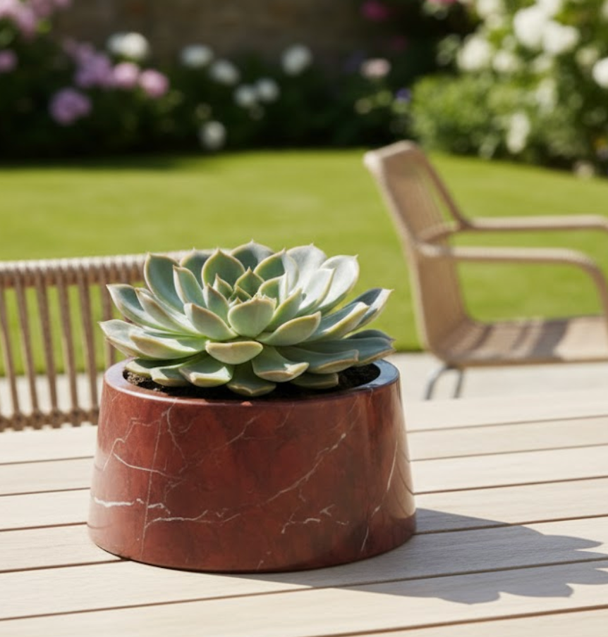 Cherry Marble Succulent Planter – Handcrafted