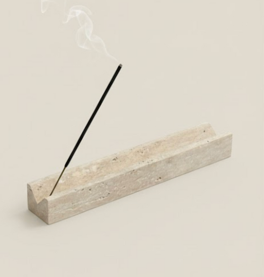 Travertine Stick Incense Holder – Handcrafted