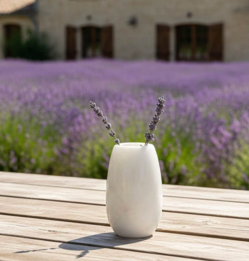 White Marble Vase – Handcrafted