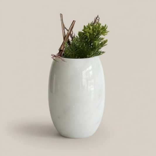 White Marble Vase – Handcrafted