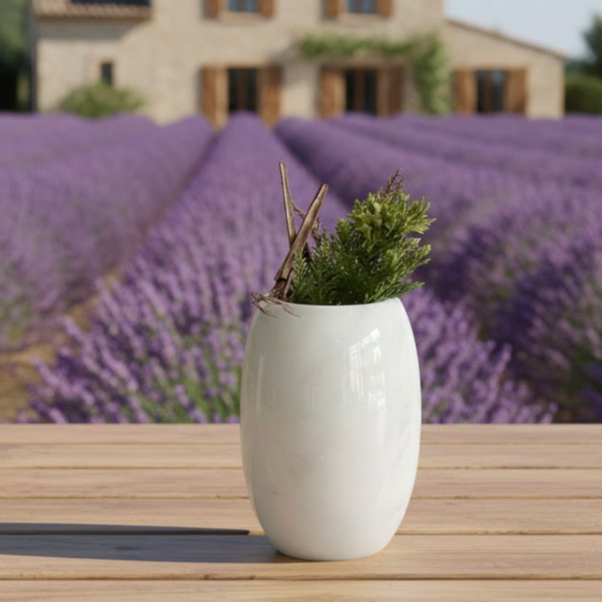 White Marble Vase – Handcrafted