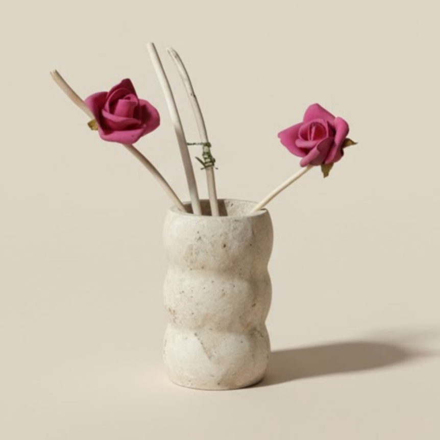 Travertine Natural Stone Decorative Vase – Handcrafted