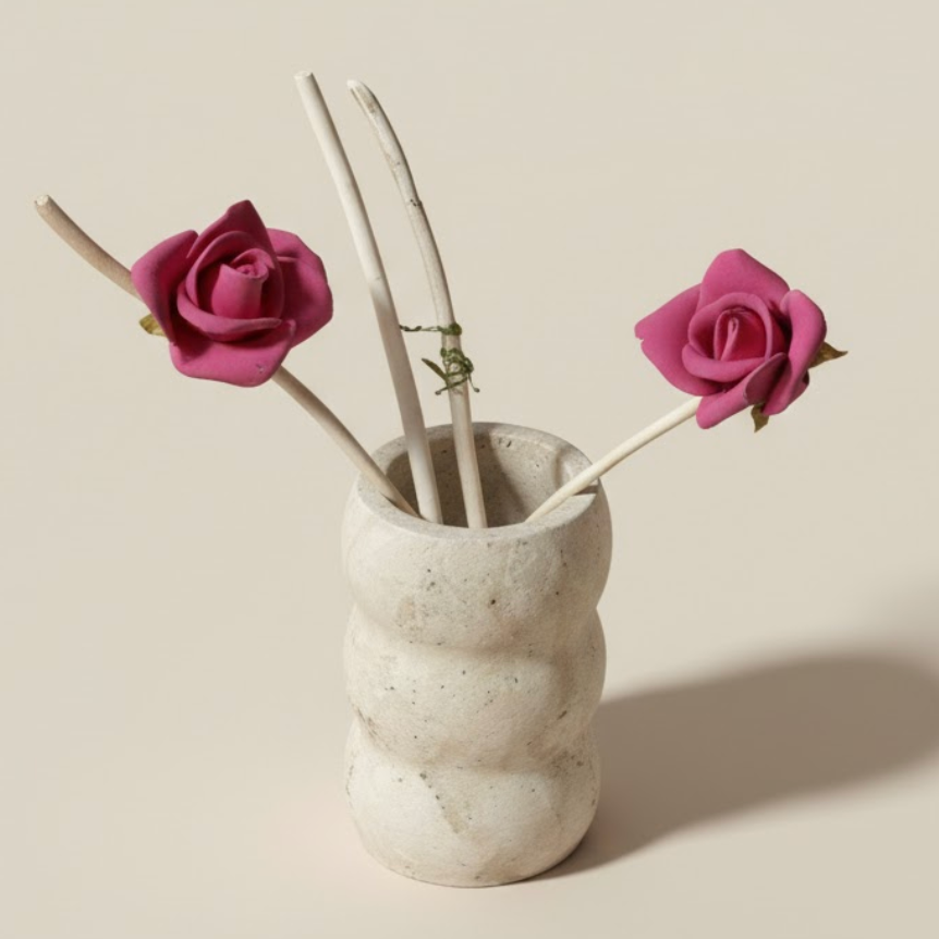 Travertine Natural Stone Decorative Vase – Handcrafted