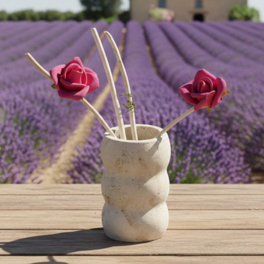 Travertine Natural Stone Decorative Vase – Handcrafted