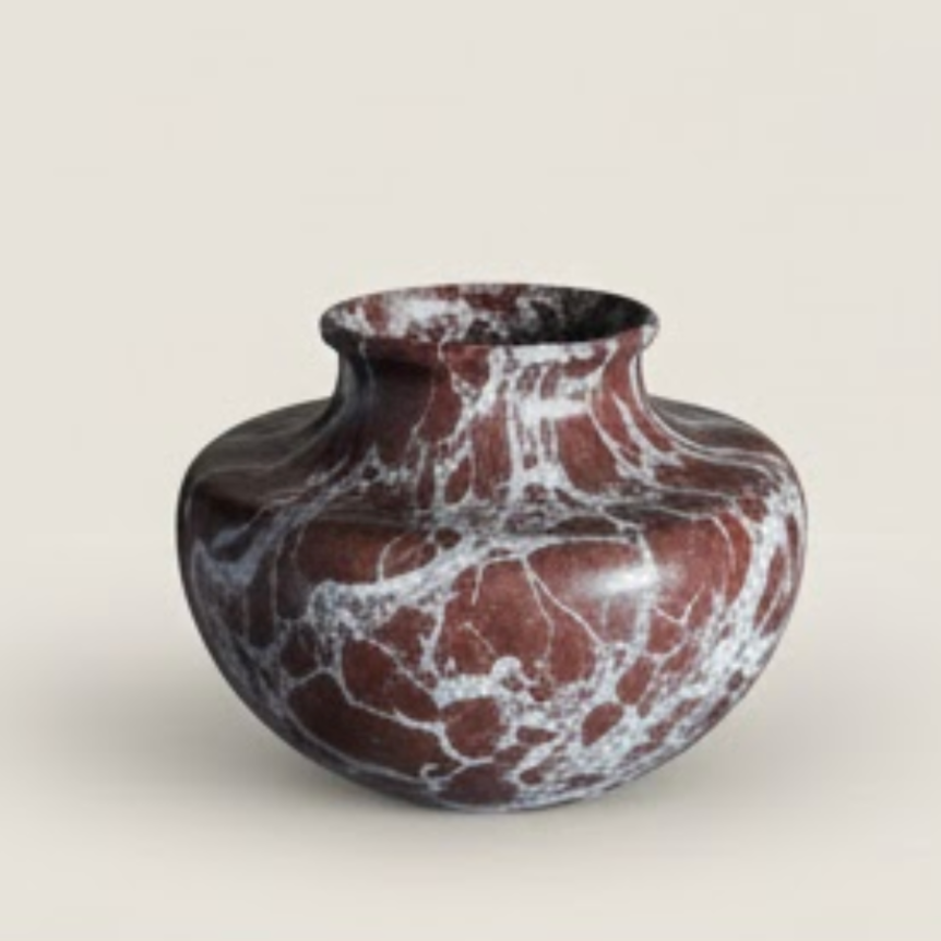 Cherry Marble Vase – Handcrafted