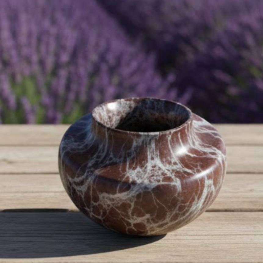 Cherry Marble Vase – Handcrafted