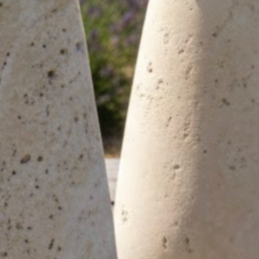 Travertine Natural Stone Vase Set – Set of 2