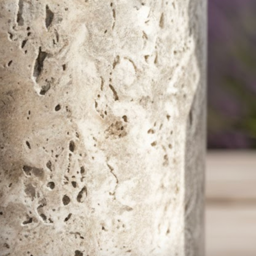 Silver Travertine Vase Set – Set of 2