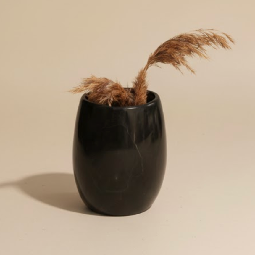 Black Marble Vase – Handcrafted