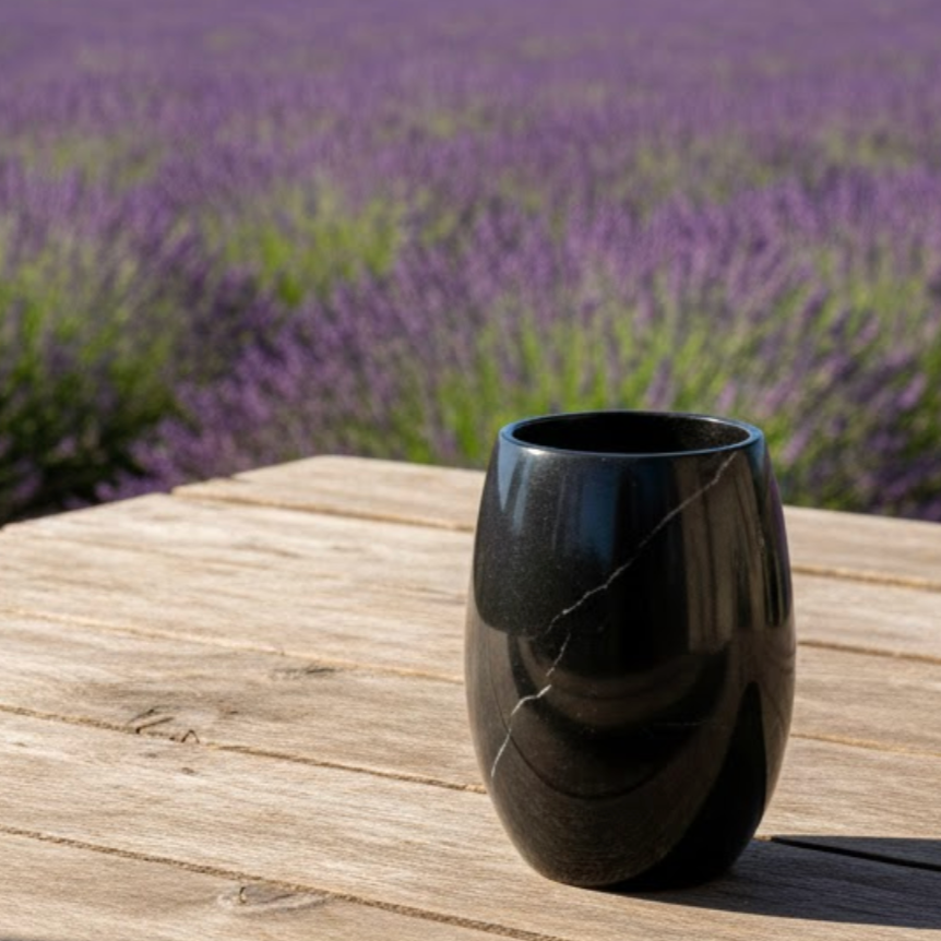 Black Marble Vase – Handcrafted