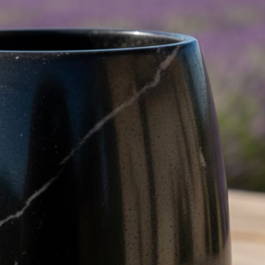 Black Marble Vase – Handcrafted