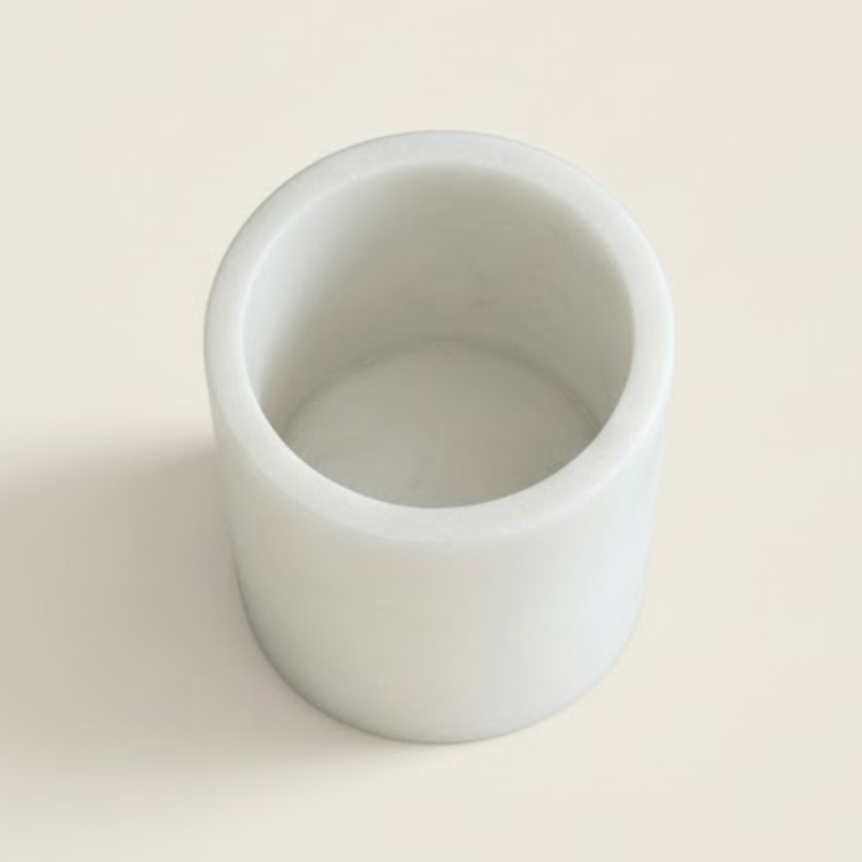 White Marble Decorative Storage Box with Silver Olive Branch Detail