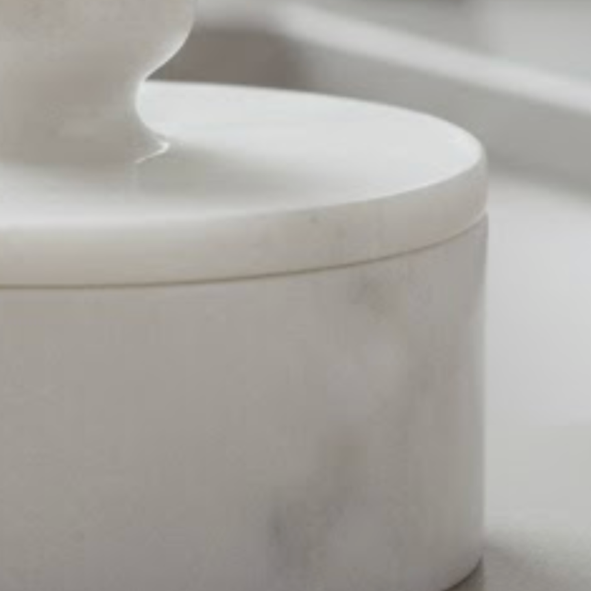 White Marble Decorative Storage Box & Candy Dish – Handcrafted