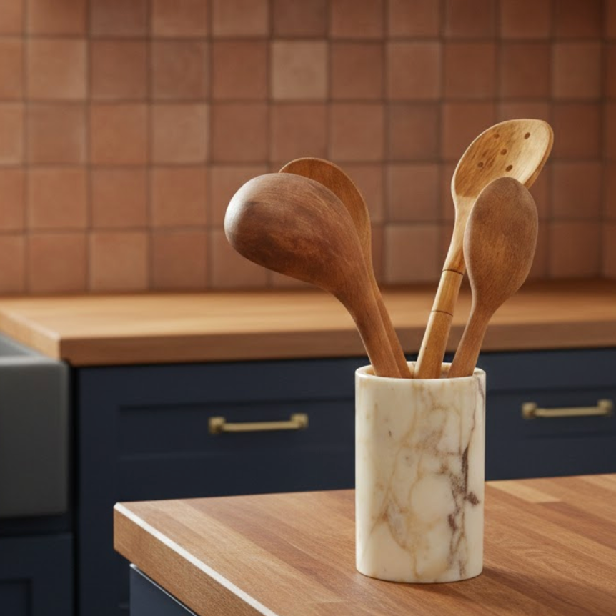 Lilac Marble Spoon Rest – Elegance & Order Combined