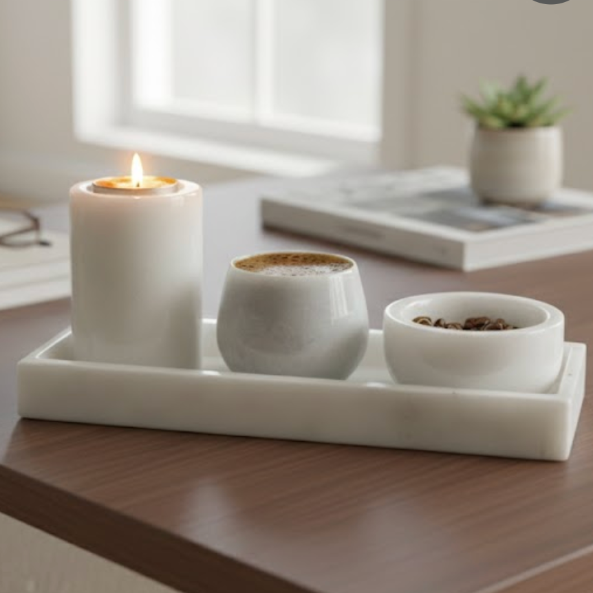 Marble Coffee Presentation Set – Set of 4