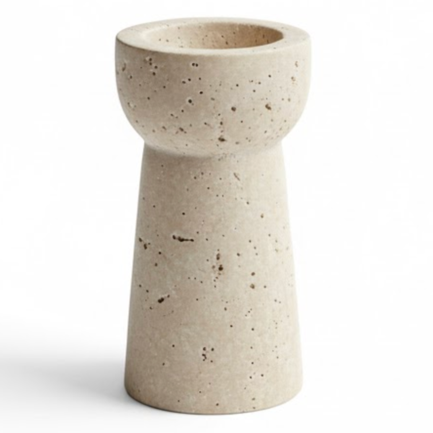 Travertine Candle Holder – Natural Stone Elegance