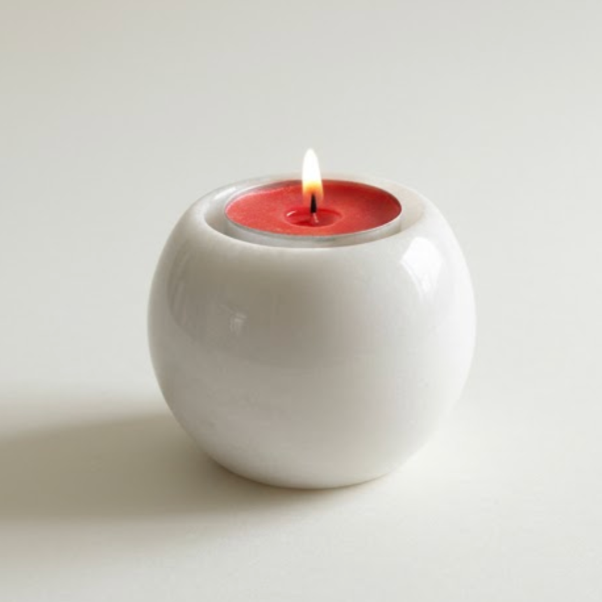 Natural Marble Candle Holder Set – Set of 3 (White, Gray & Black)