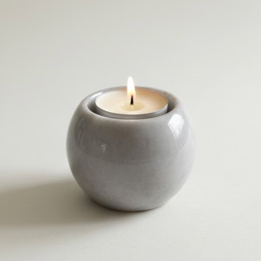 Natural Marble Candle Holder Set – Set of 3 (White, Gray & Black)
