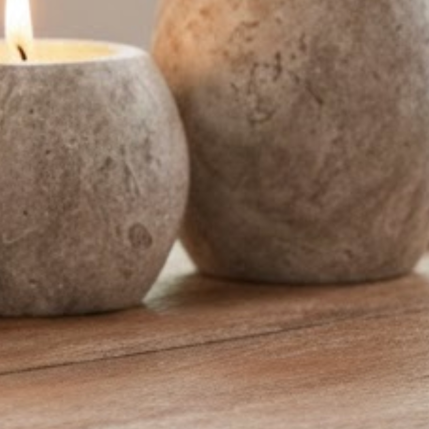 Silver Travertine Candle Holder Set – Set of 3