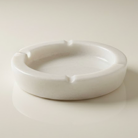 White Natural Marble Ashtray (Handcrafted)