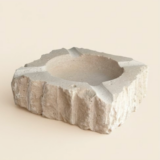 Travertine Natural Stone Ashtray (Handcrafted)