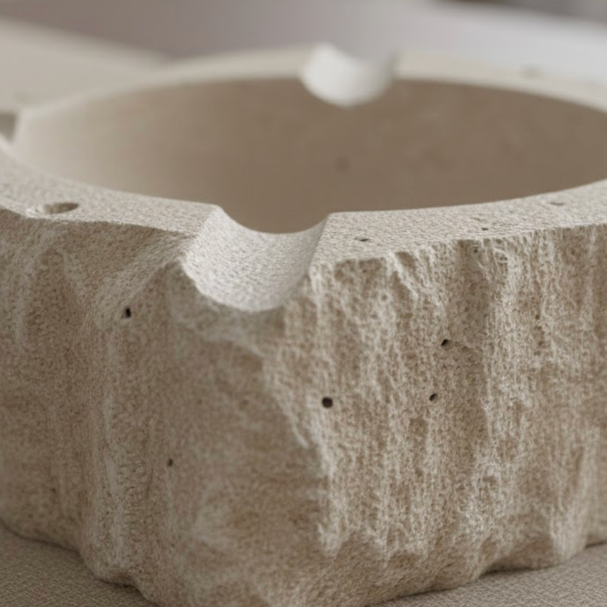 Travertine Natural Stone Ashtray (Handcrafted)