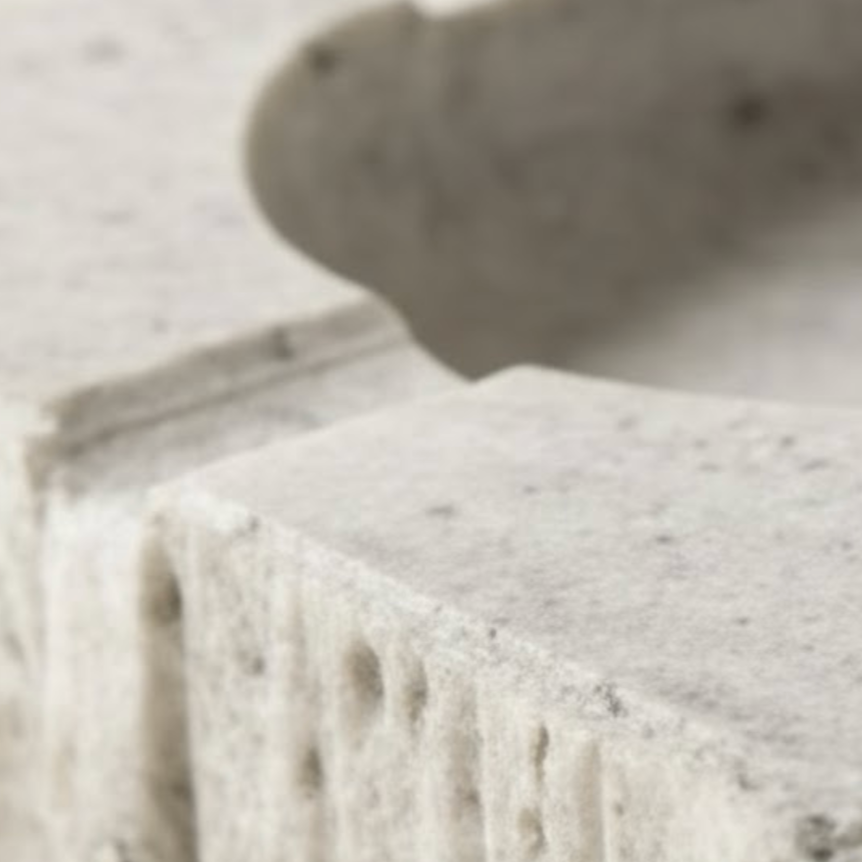 Silver Travertine Natural Stone Ashtray (Handcrafted)