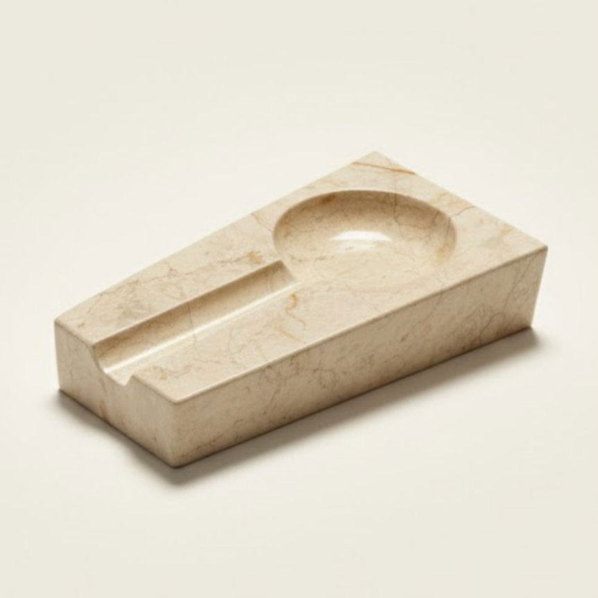 Beige Marble Cigar Ashtray (Handcrafted)