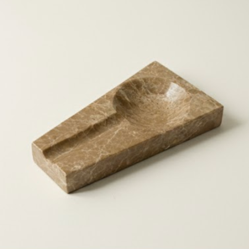 Emperador Marble Cigar Ashtray (Handcrafted)