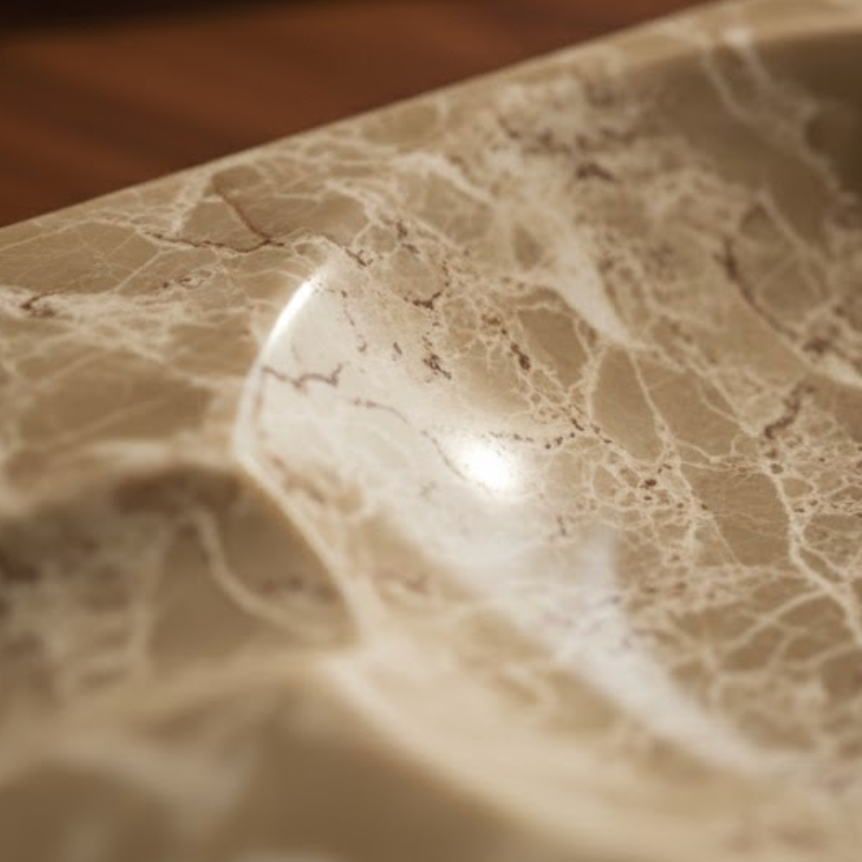 Emperador Marble Cigar Ashtray (Handcrafted)